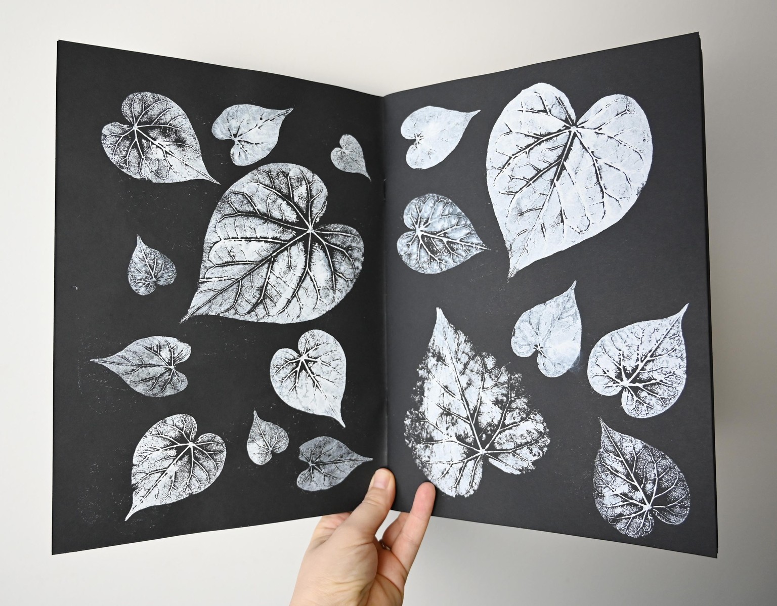 Leaf Prints On Black Paper - image 1 - student project