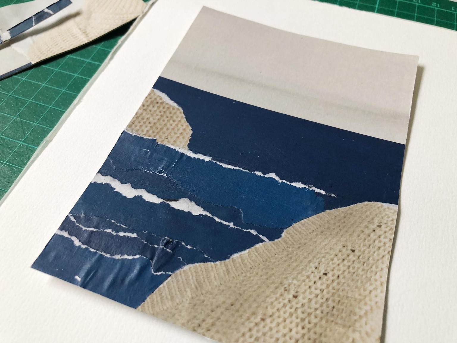 Torn Paper Seascape Collage - image 2 - student project