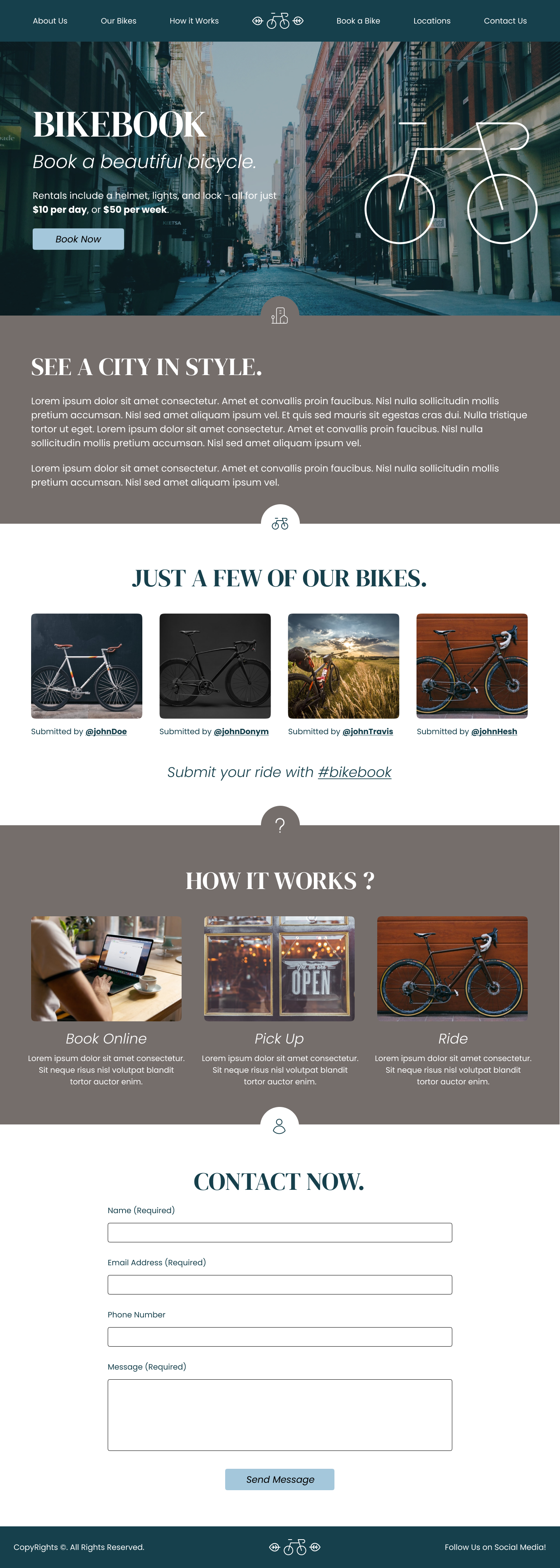 BikeBook Website Mockup - image 1 - student project