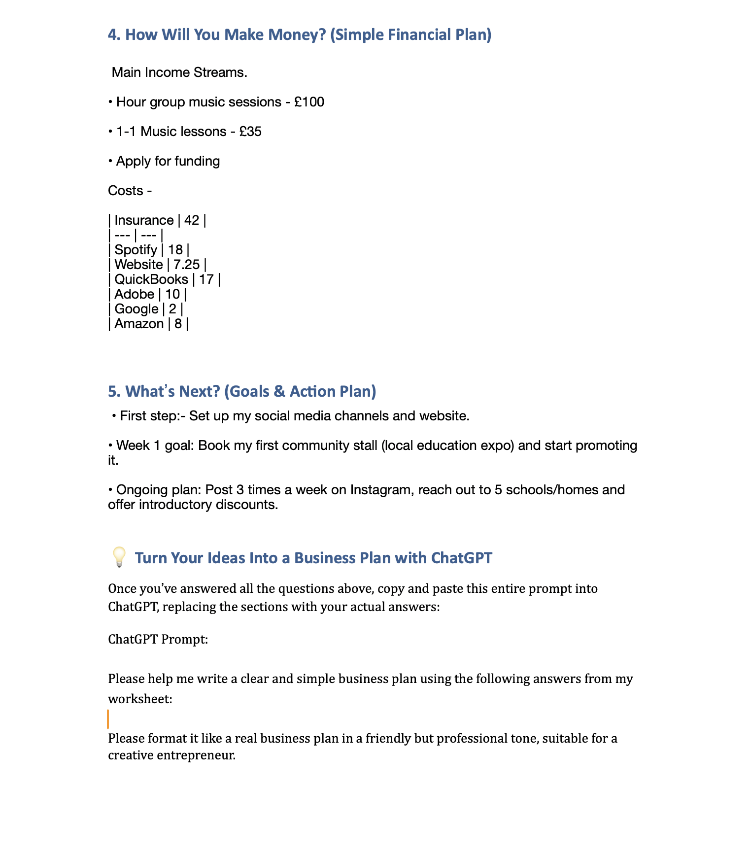 My Business plan - image 2 - student project