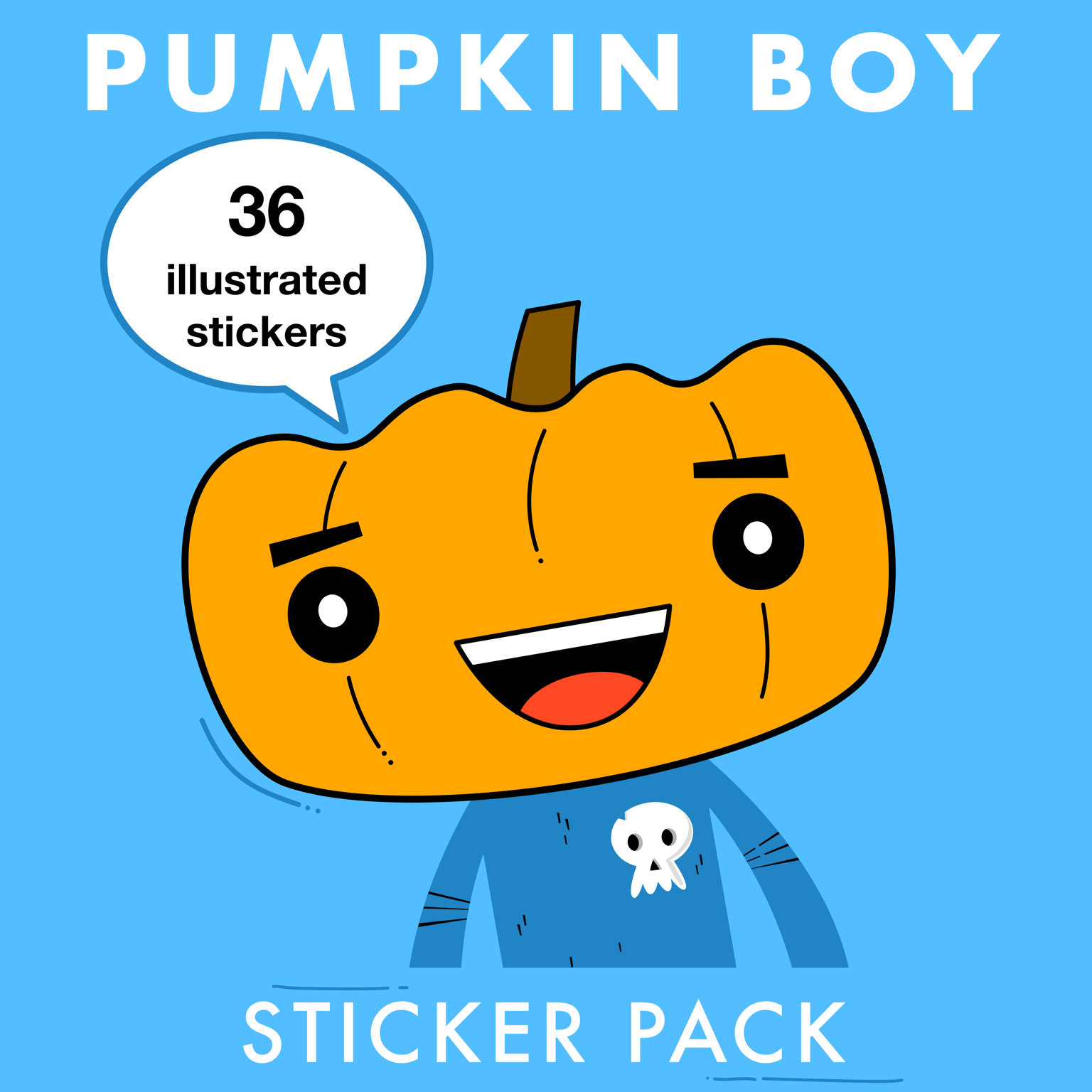 Pumpkin Boy Stickers - image 1 - student project