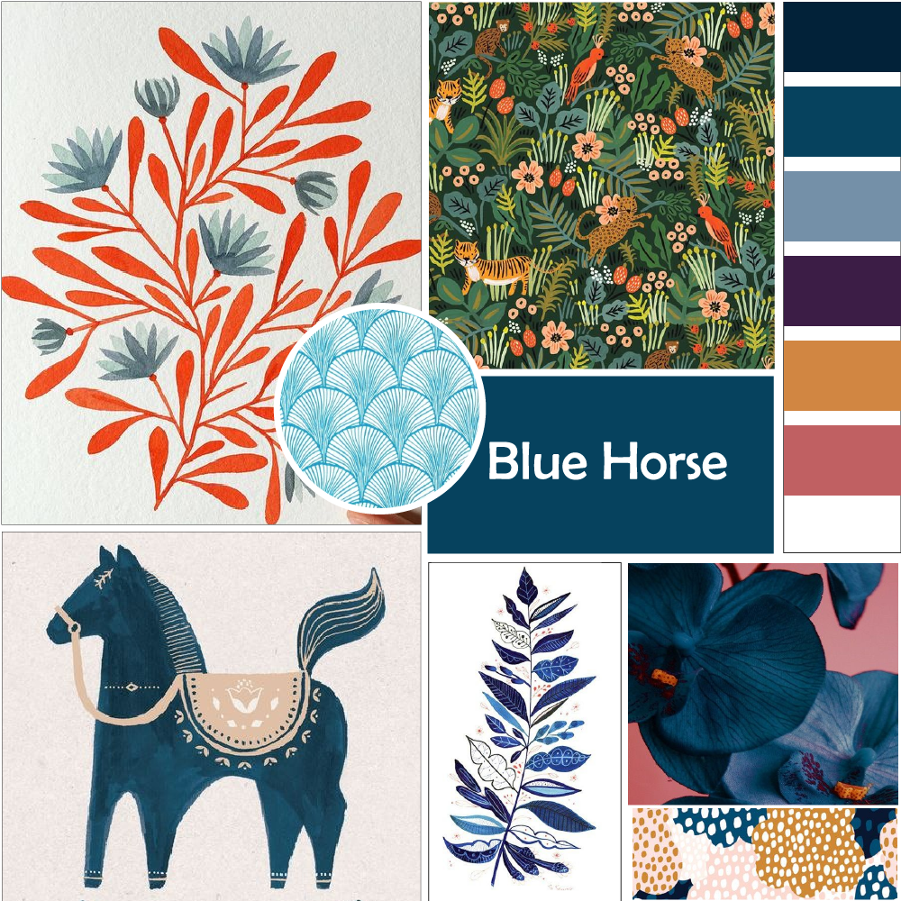 Blue Horse Pattern - image 1 - student project