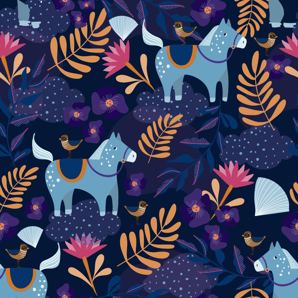 Blue Horse Pattern - image 3 - student project