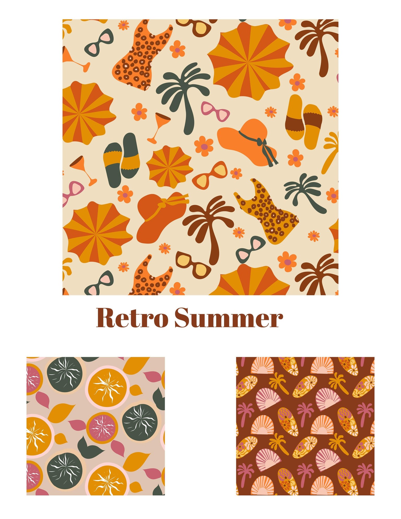 Retro Summer Pattern Collection - image 1 - student project