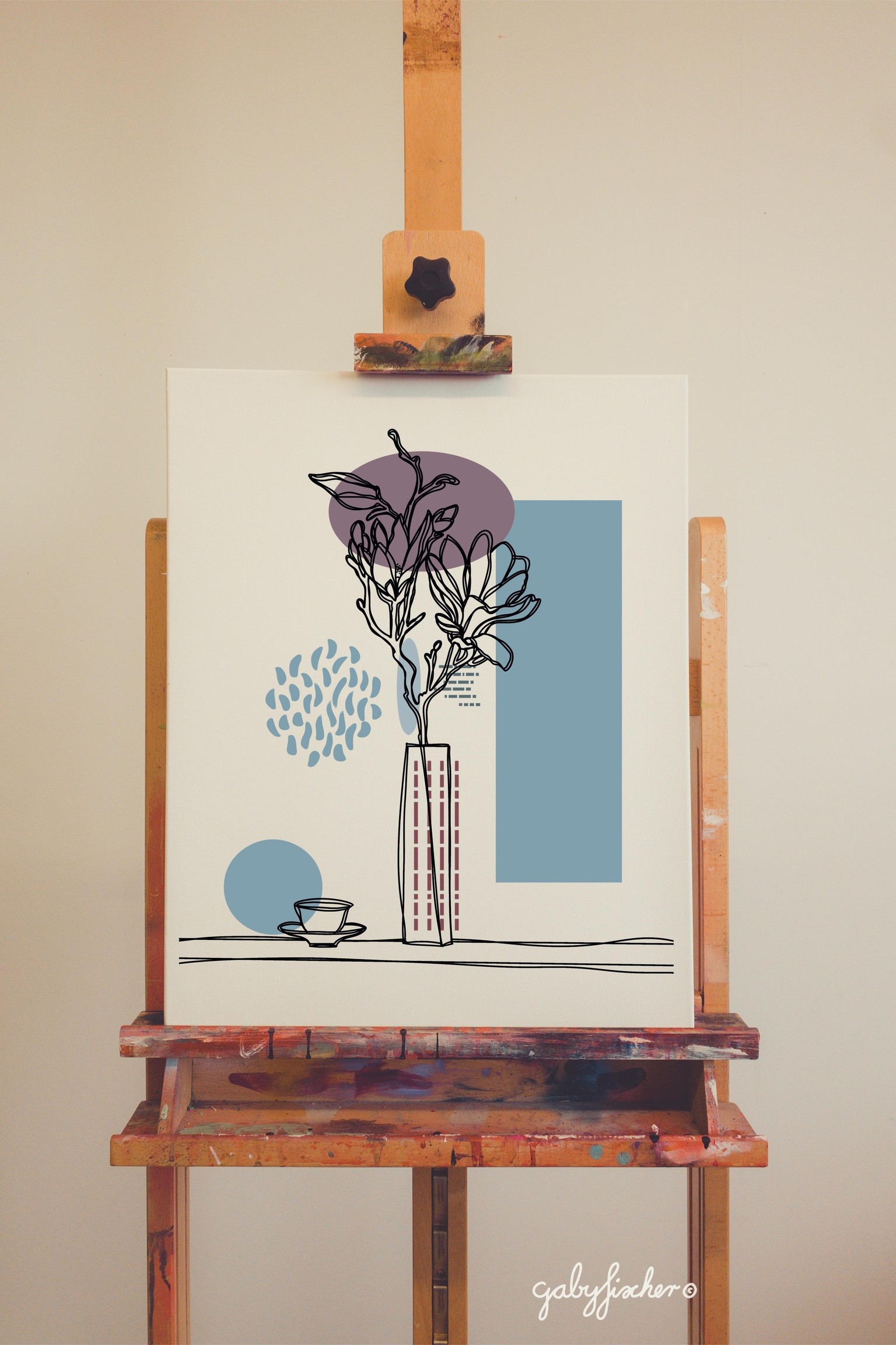My first botanical line drawing after Monstera - Magnolia - image 6 - student project