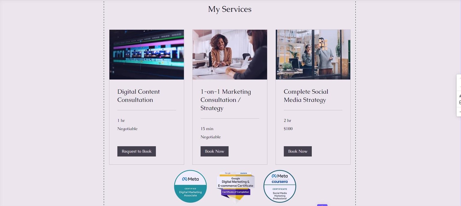 Landing page for my services - image 1 - student project