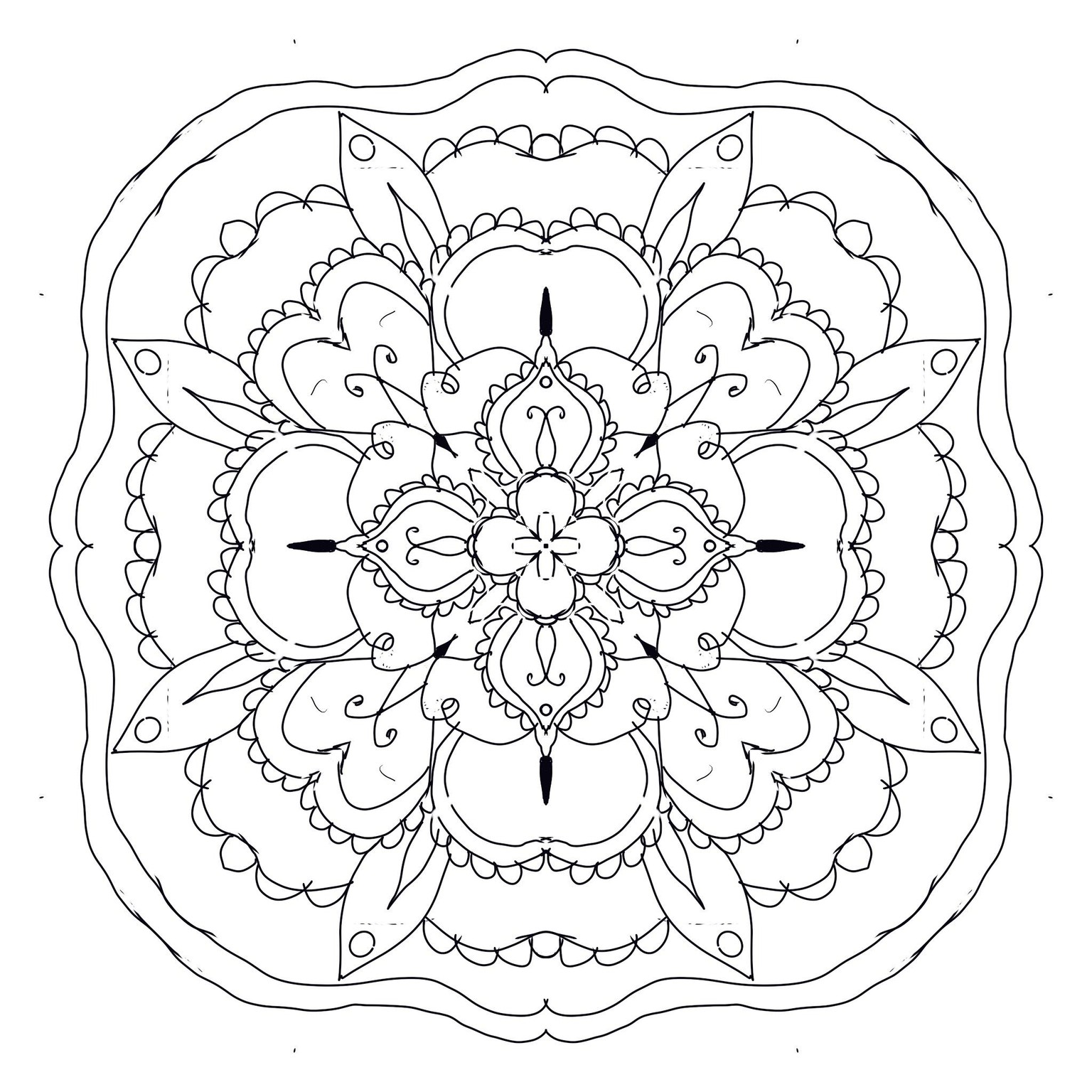 A simple mandala using procreate using the radial drawing guide - image 1 - student project