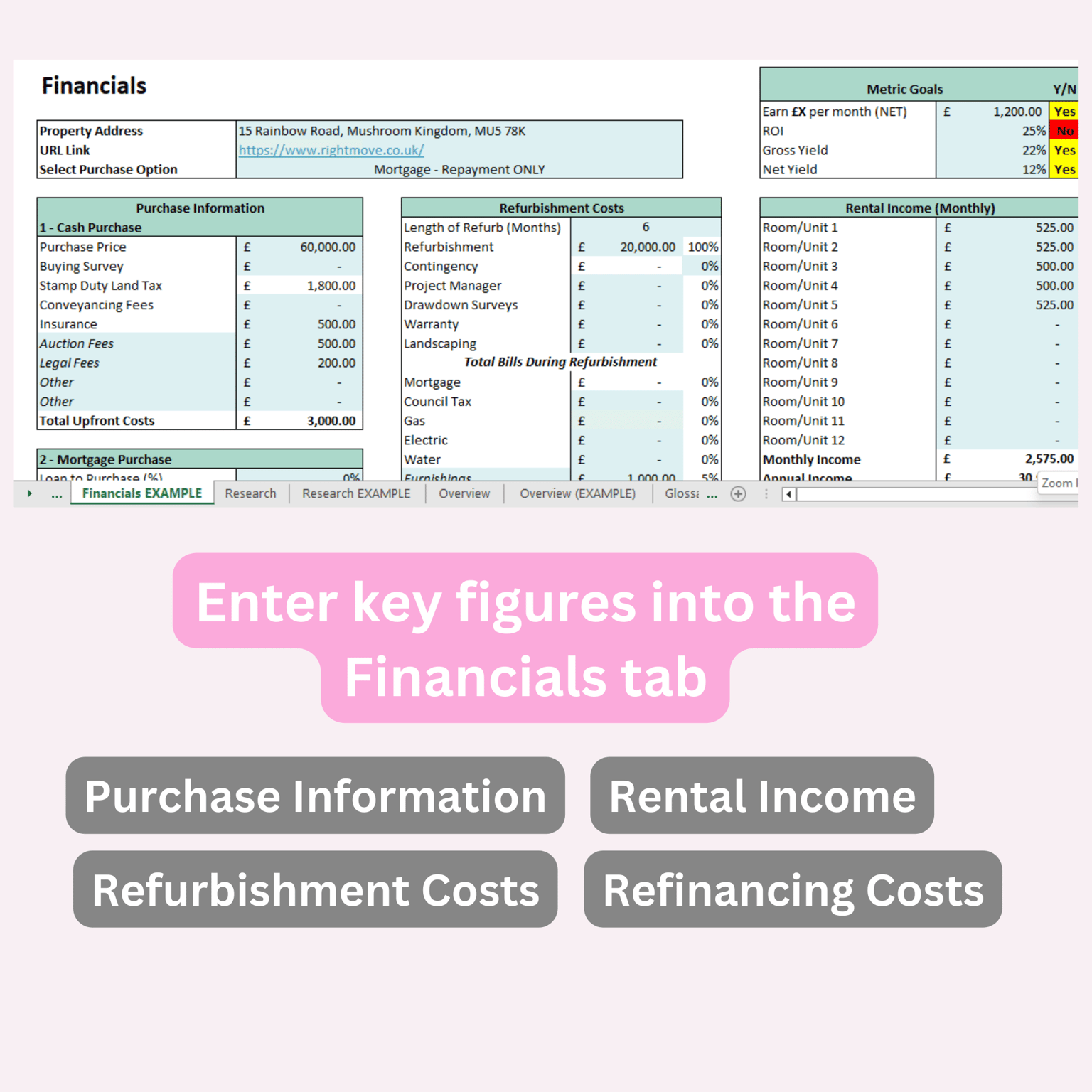 Digital Product - Property Analysis Spreadsheet - image 1 - student project