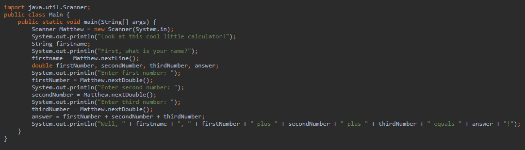Basic Calculator and Basic Greeting - image 1 - student project