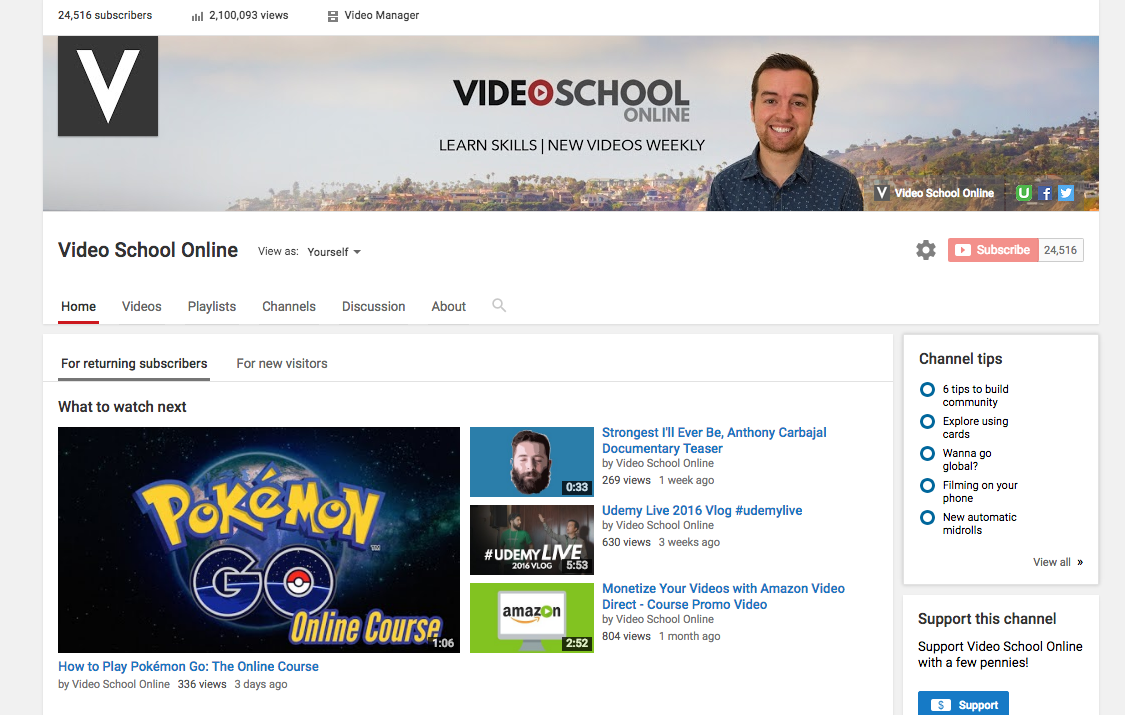 SAMPLE PROJECT - YouTube Channel Art - image 1 - student project