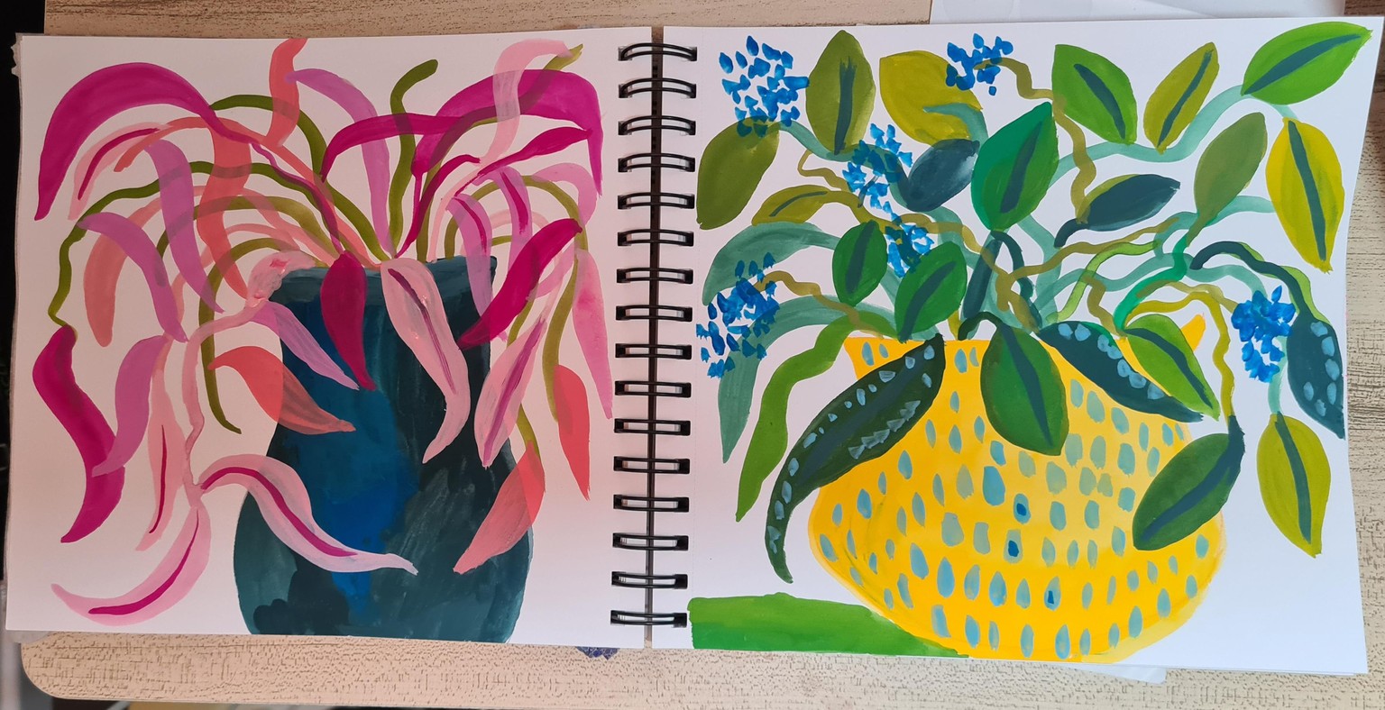 House plants in Gouache - image 1 - student project