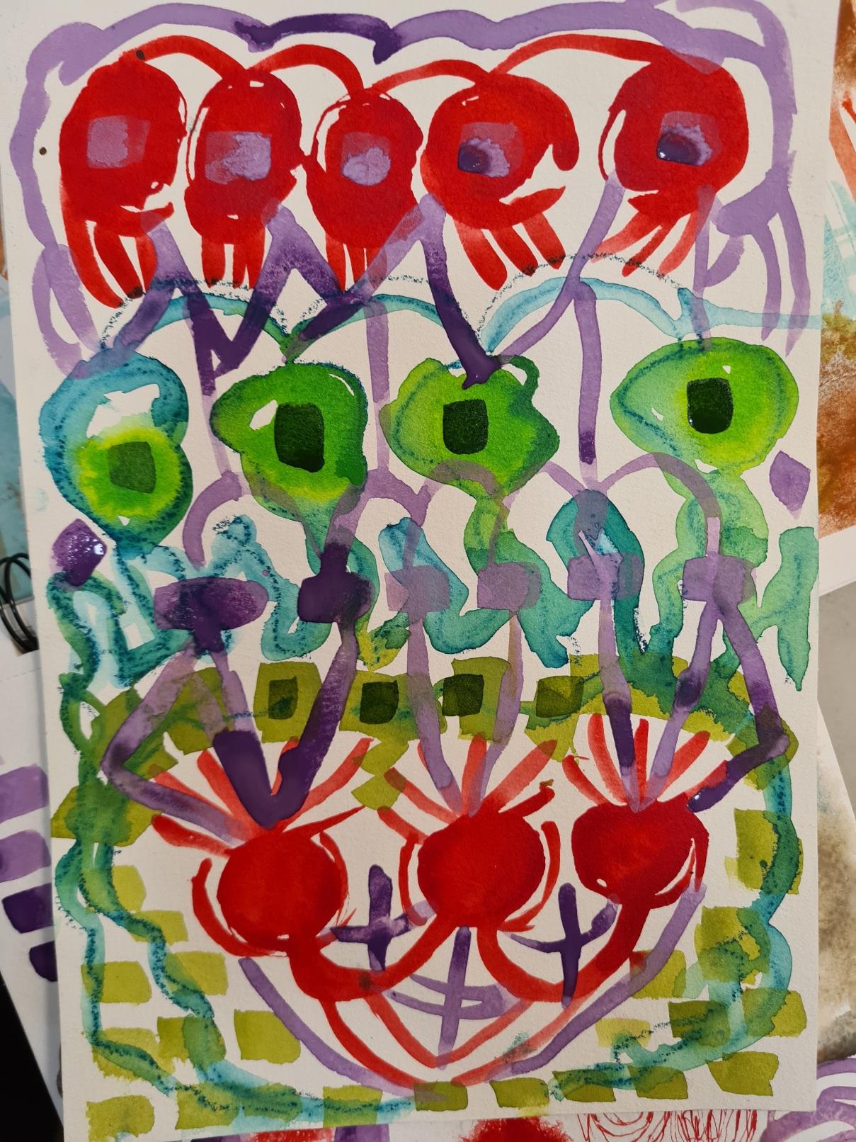Acrylic inks abstract flow - image 4 - student project