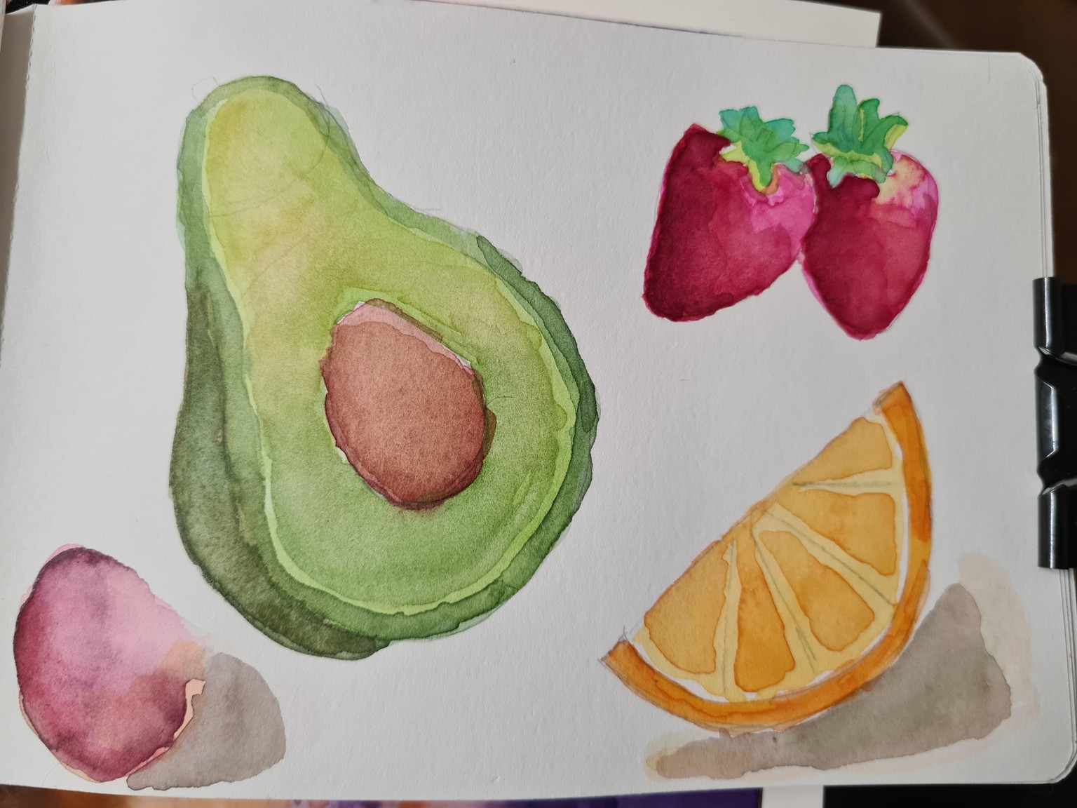 Watercolour Fruit (new to watercolour in June 2024) - image 1 - student project