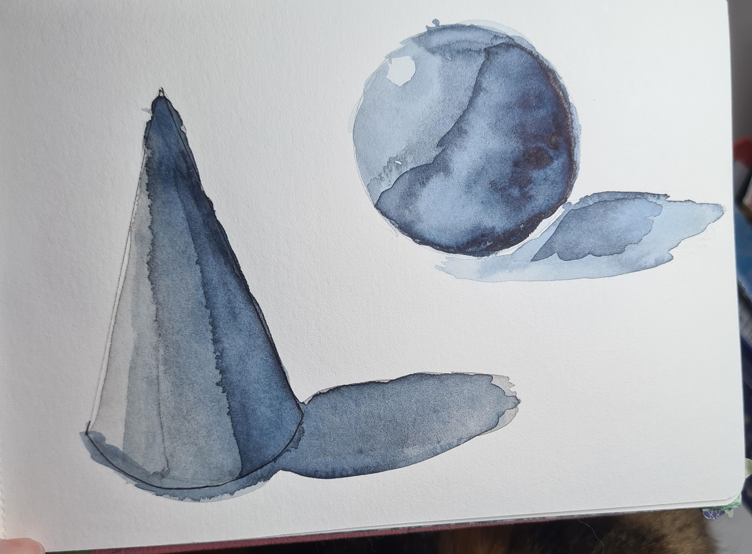 3D shapes in watercolor practice - image 1 - student project