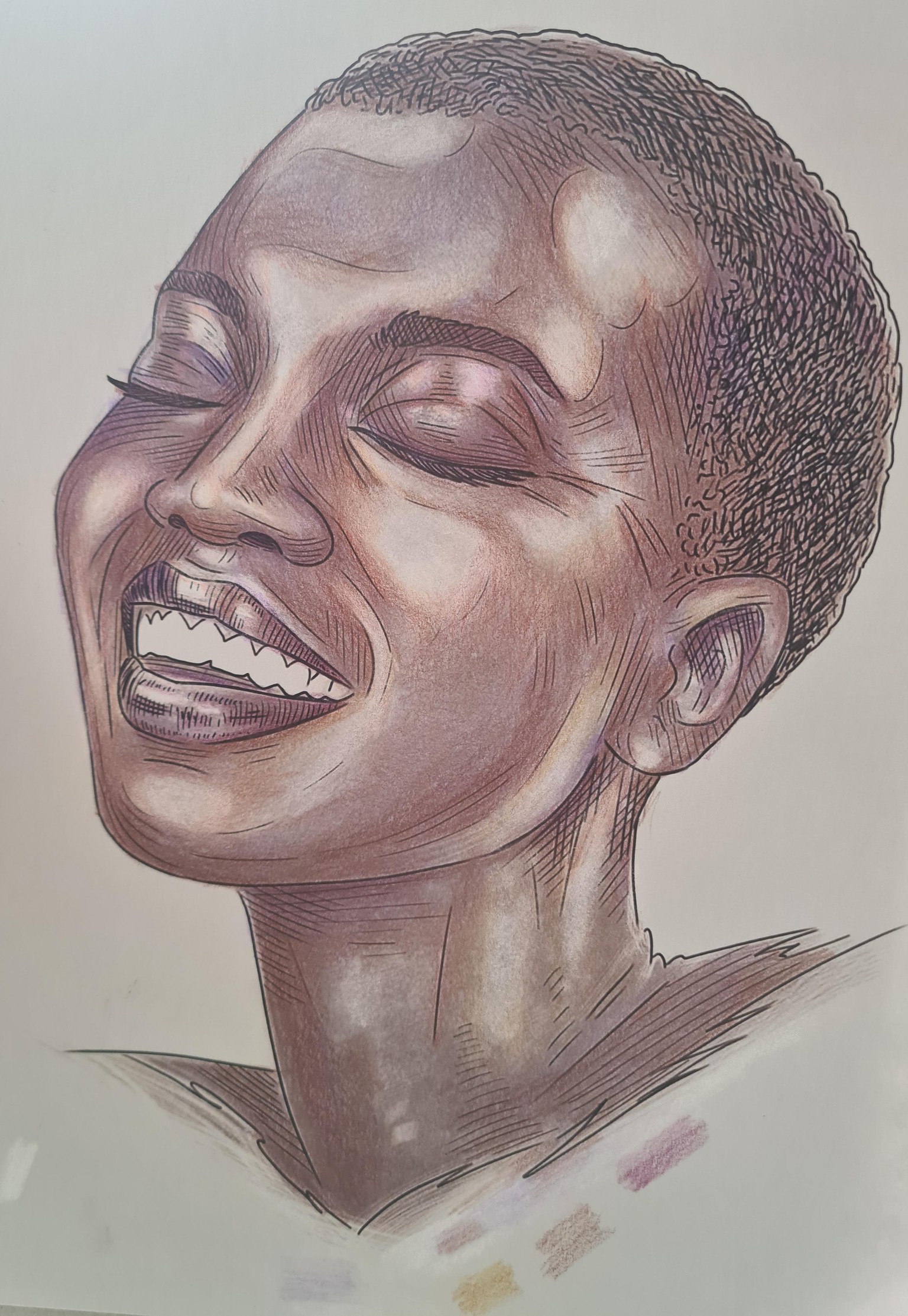 White charcoal priming on toned paper - image 2 - student project