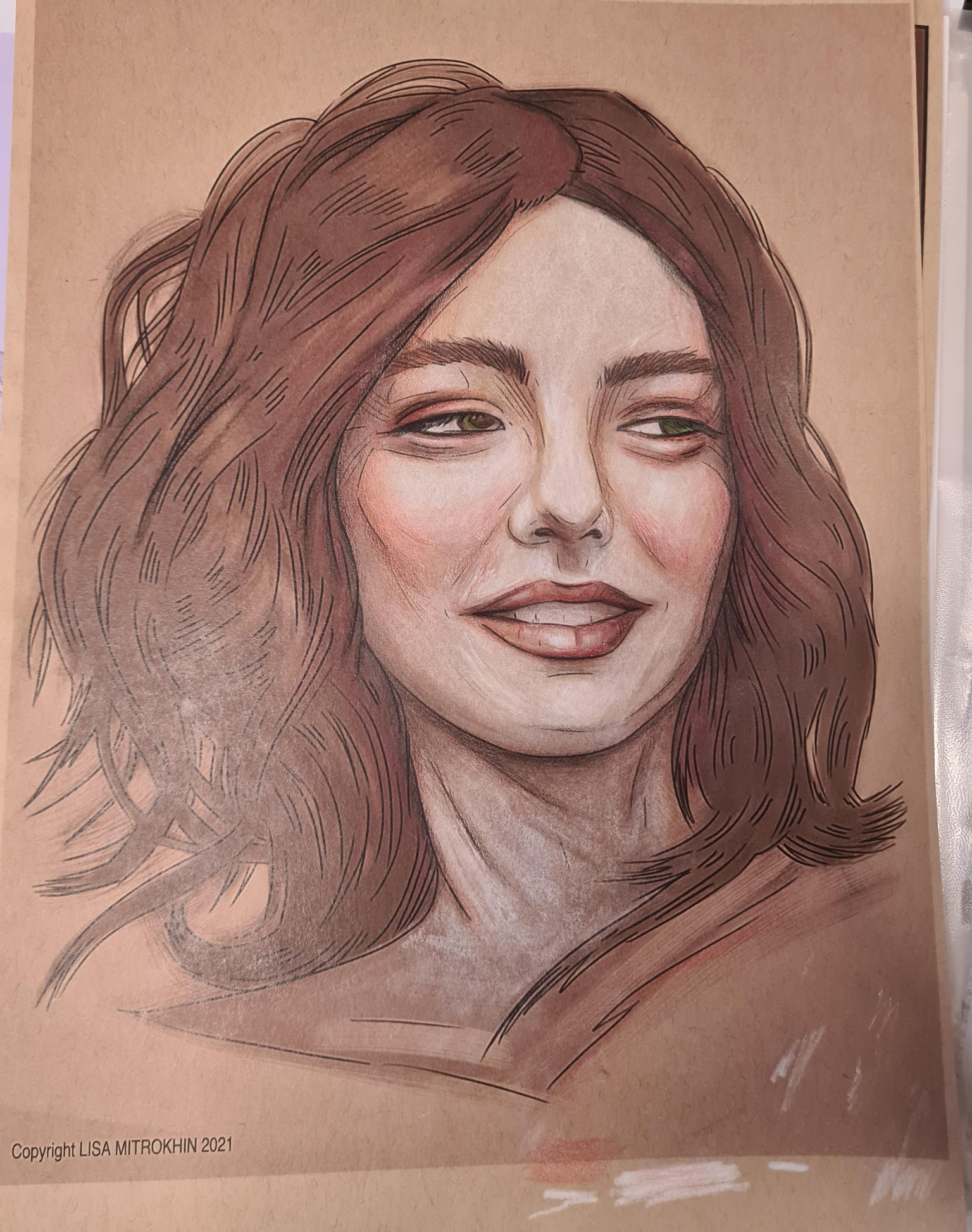 White charcoal priming on toned paper - image 1 - student project