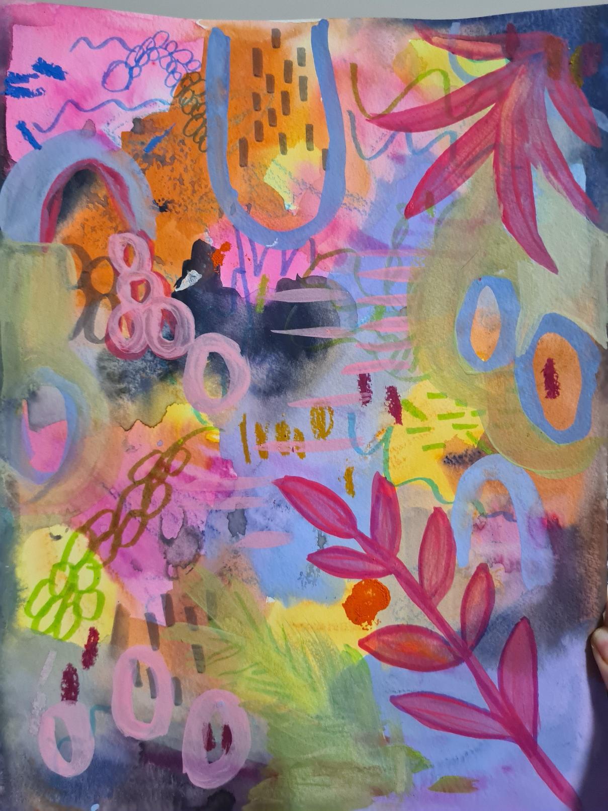Gouache background and layering - image 1 - student project