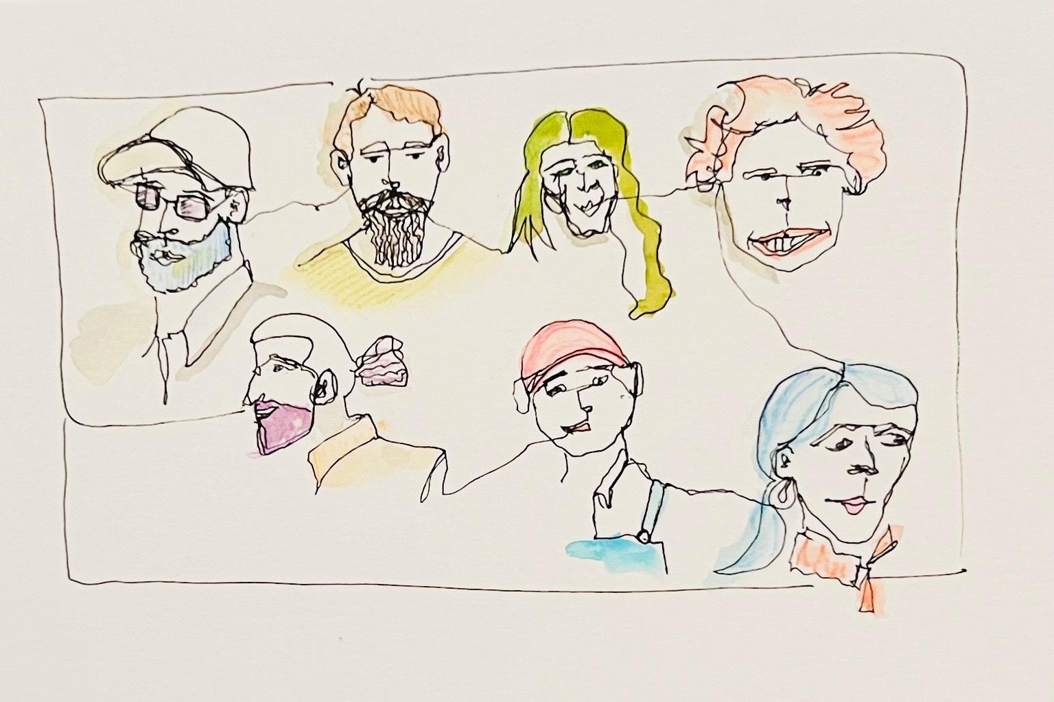 Continuous line sketching: Faces - image 3 - student project