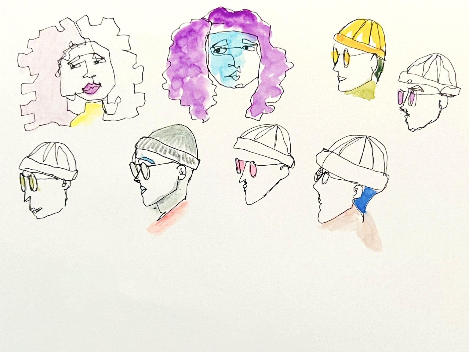 Continuous line sketching: Faces - image 2 - student project
