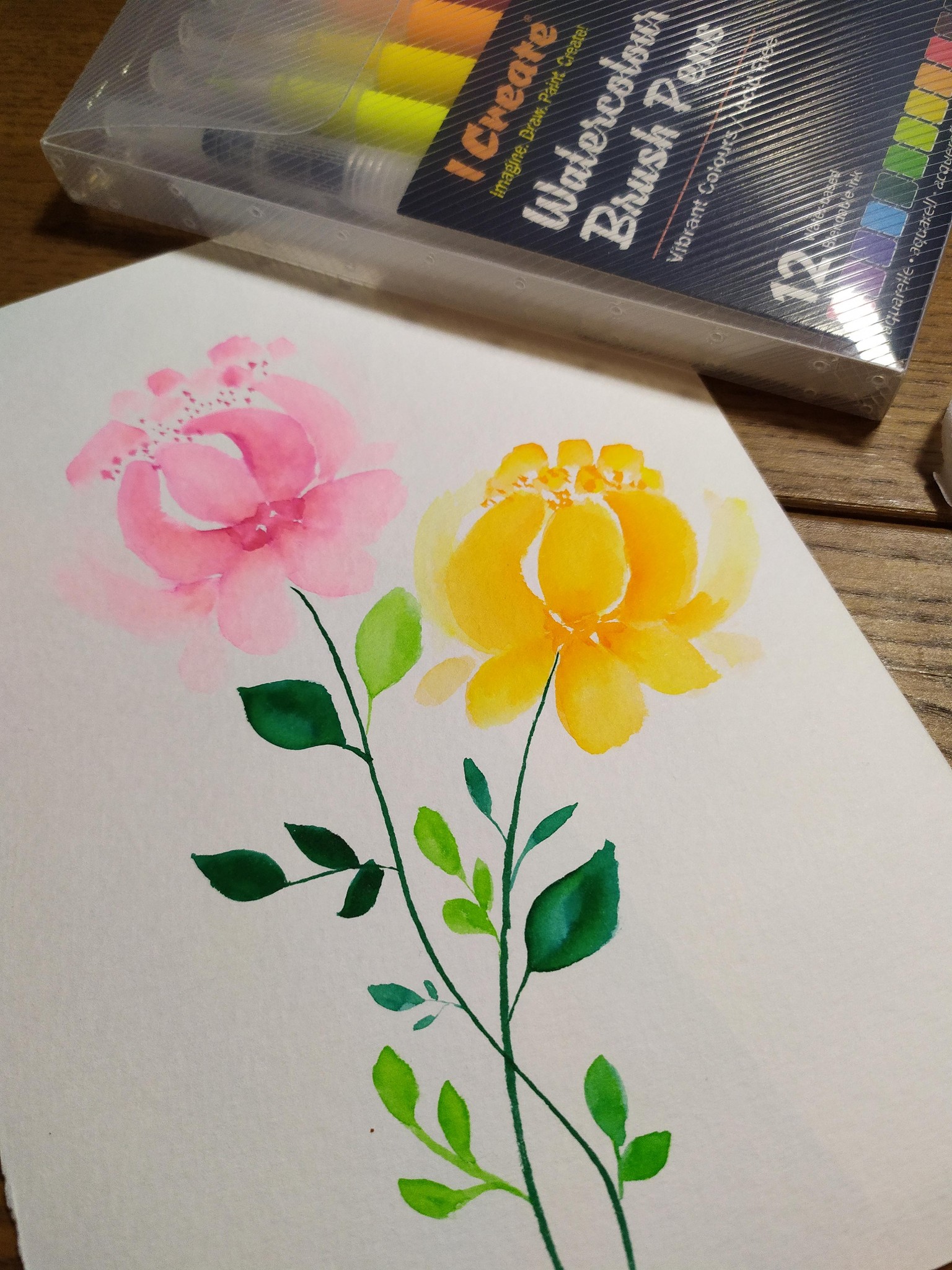 Brush Pens Peonies - image 1 - student project