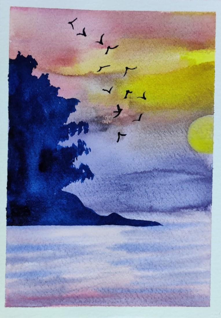 4 Watercolor Landscape by Megha - image 3 - student project