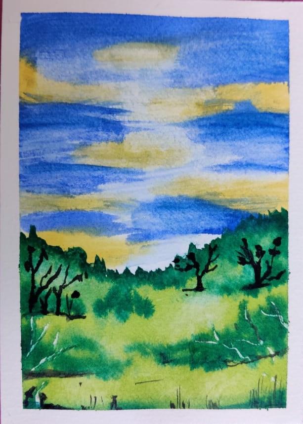 4 Watercolor Landscape by Megha - image 2 - student project