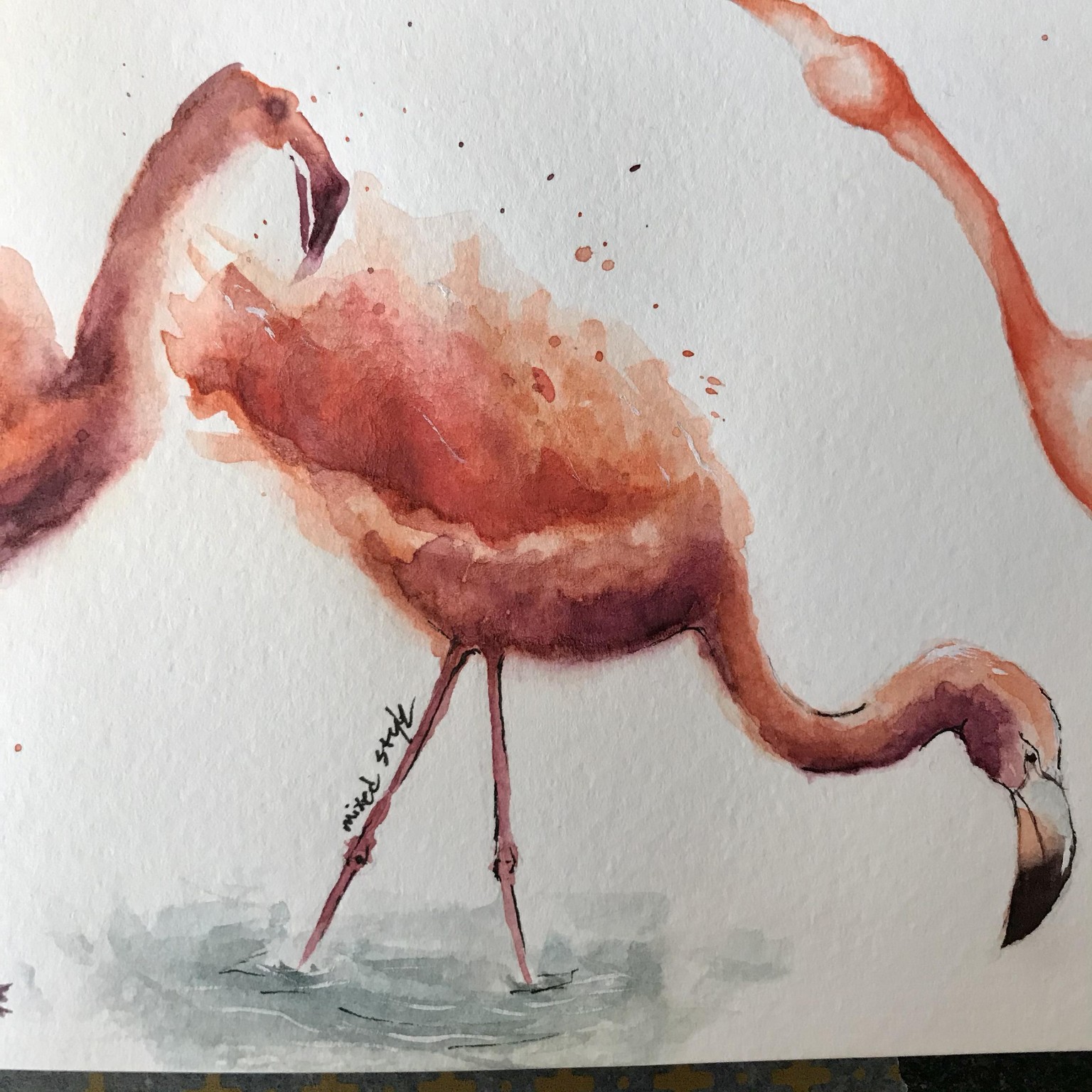 Flamingos in different styles - image 5 - student project