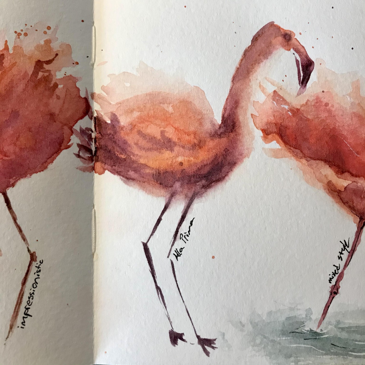 Flamingos in different styles - image 4 - student project