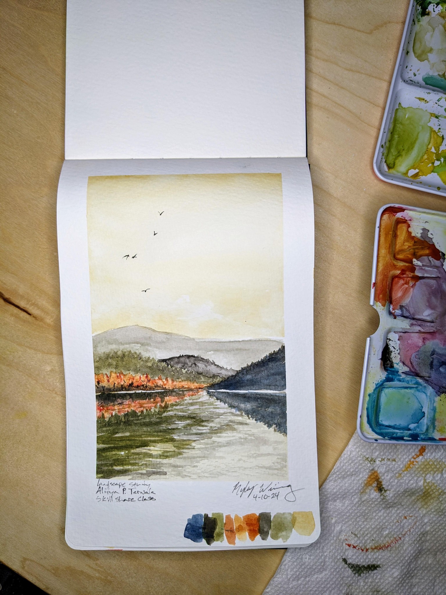 Landscape Study in Watercolor - image 1 - student project