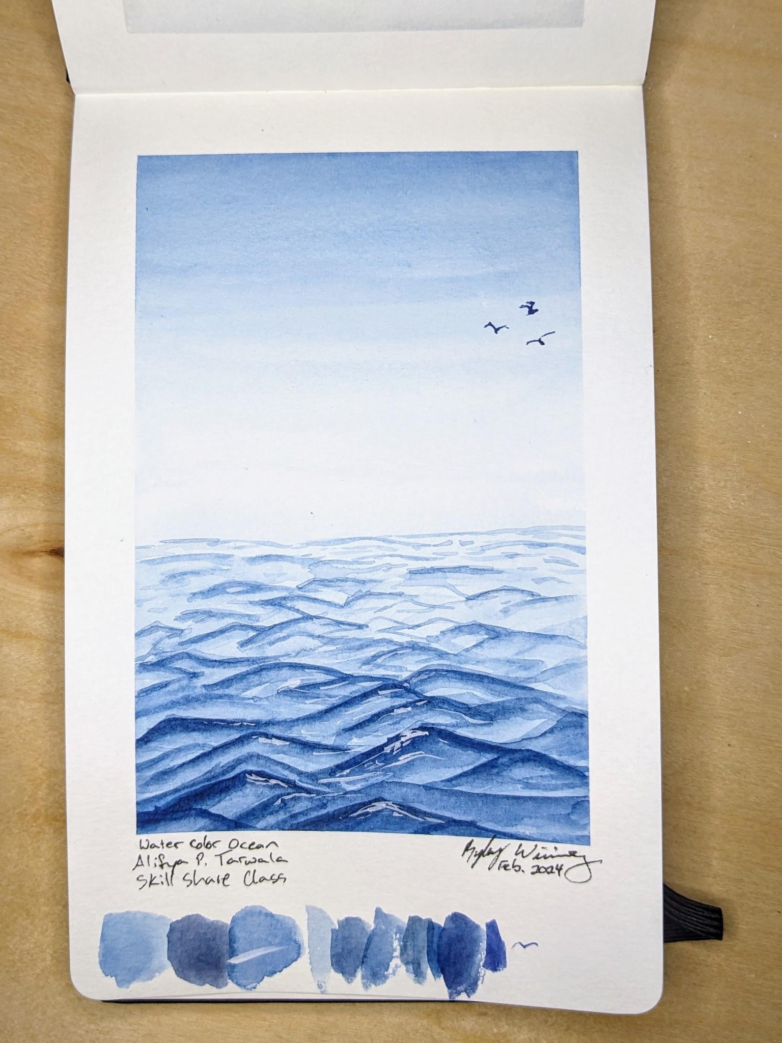 watercolor ocean - image 1 - student project