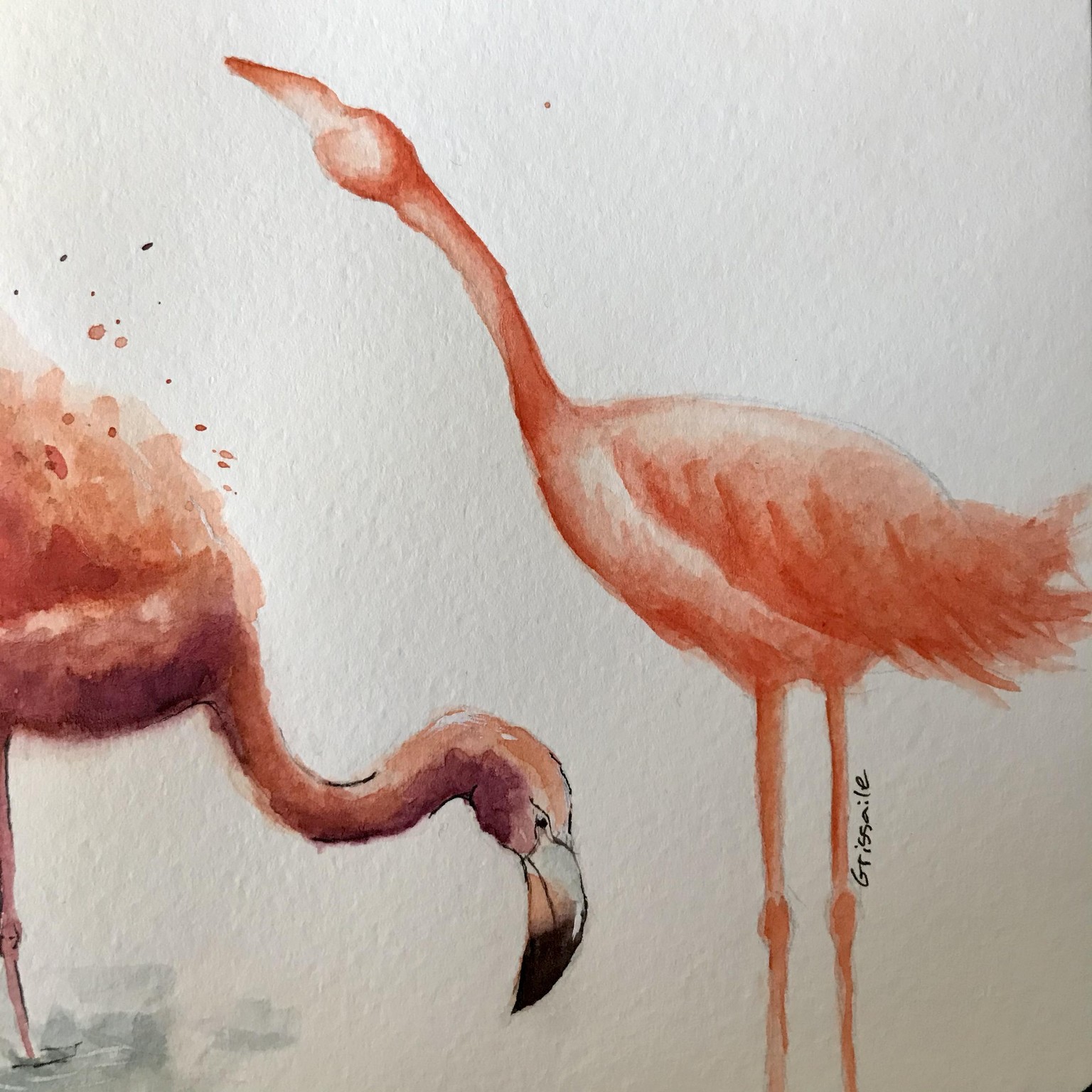 Flamingos in different styles - image 6 - student project
