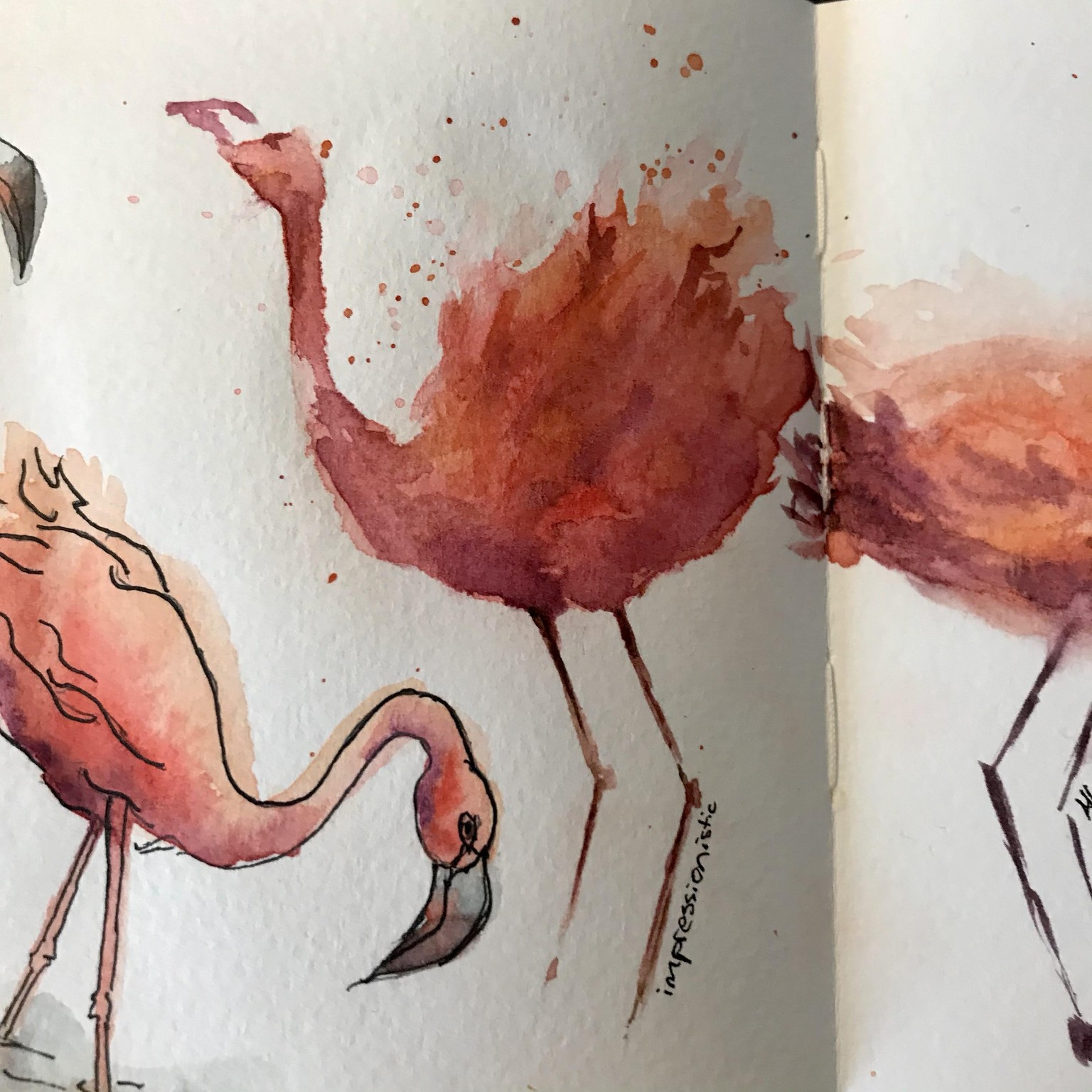Flamingos in different styles - image 3 - student project