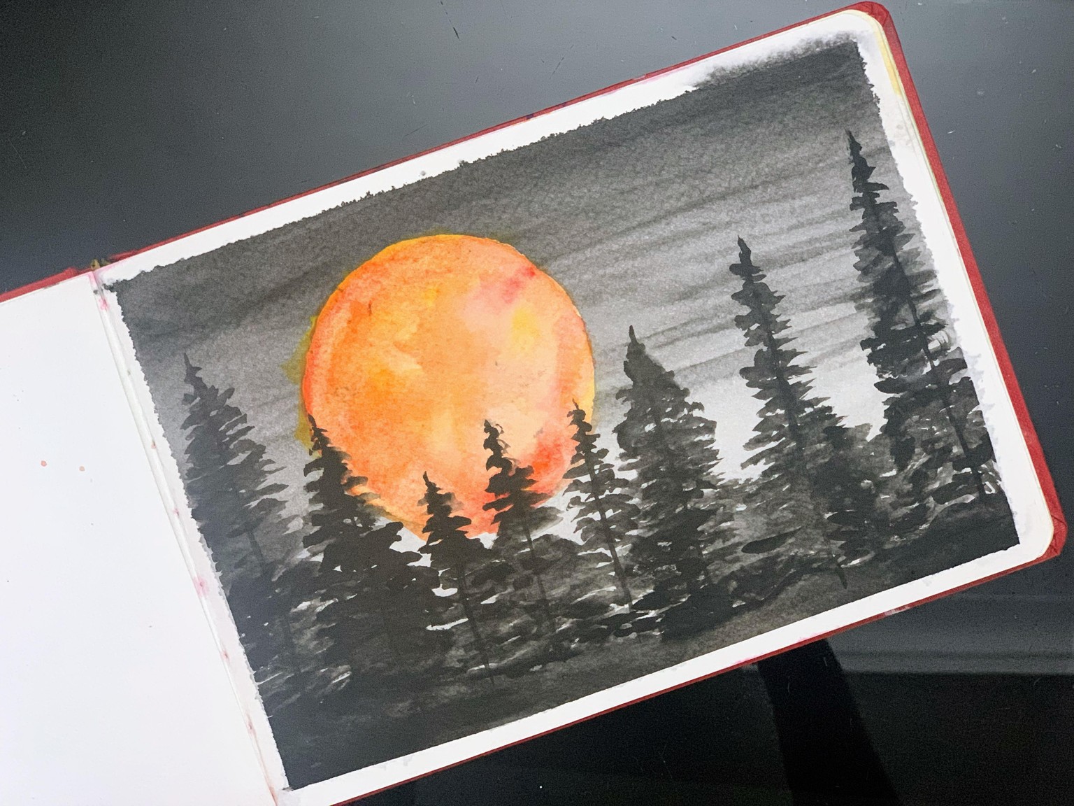Aesthetic silhouettes watercolor - image 1 - student project