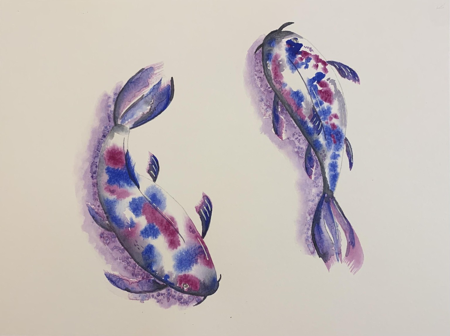 koi fish with regular watercolor - image 2 - student project