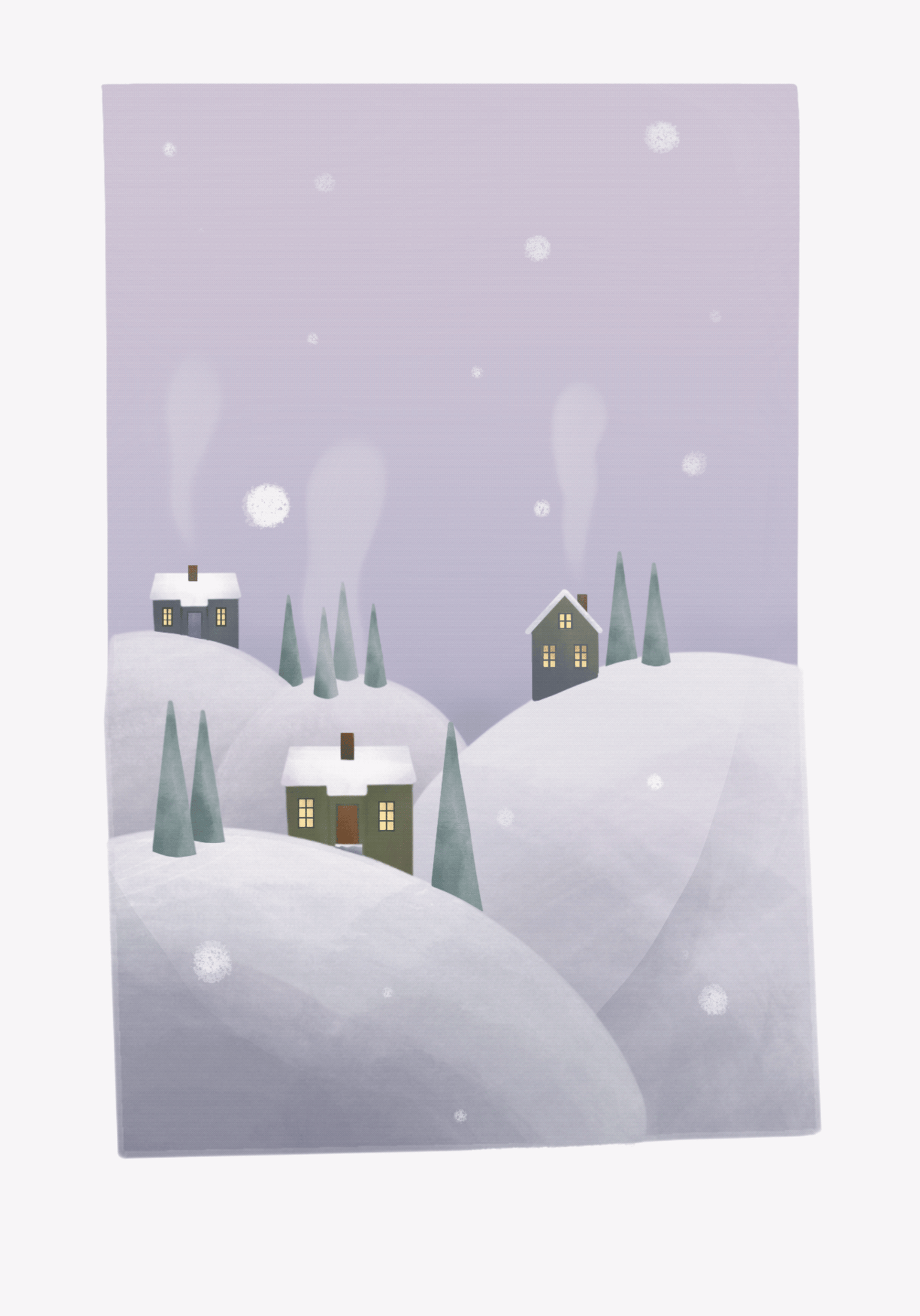 Winter village in Procreate - image 1 - student project