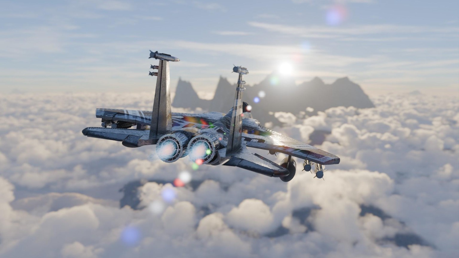 Creating an F15 in Blender. Modeling, texturing and animation in Blender - image 1 - student project