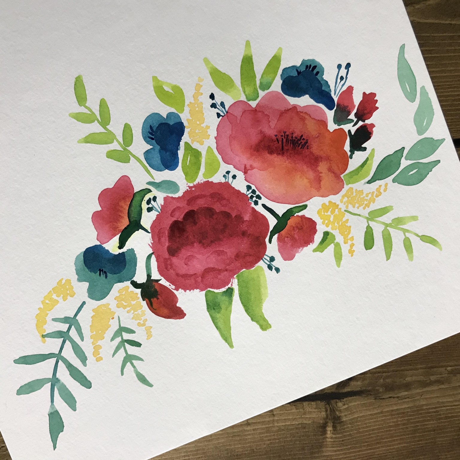 Watercolor Peonies and more - image 1 - student project