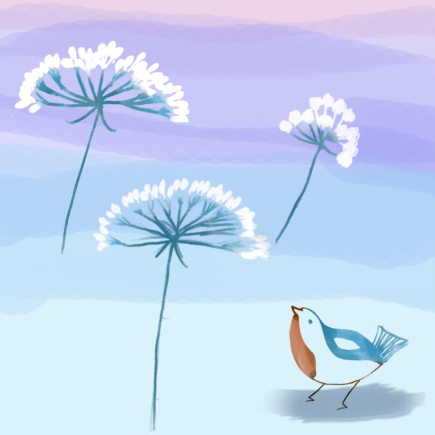 The bird and the dandelions - image 2 - student project