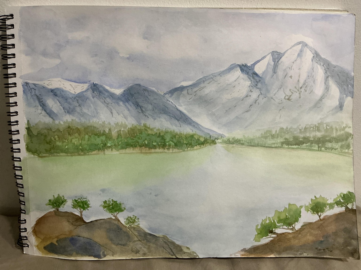 Snowy lake mountain - image 1 - student project