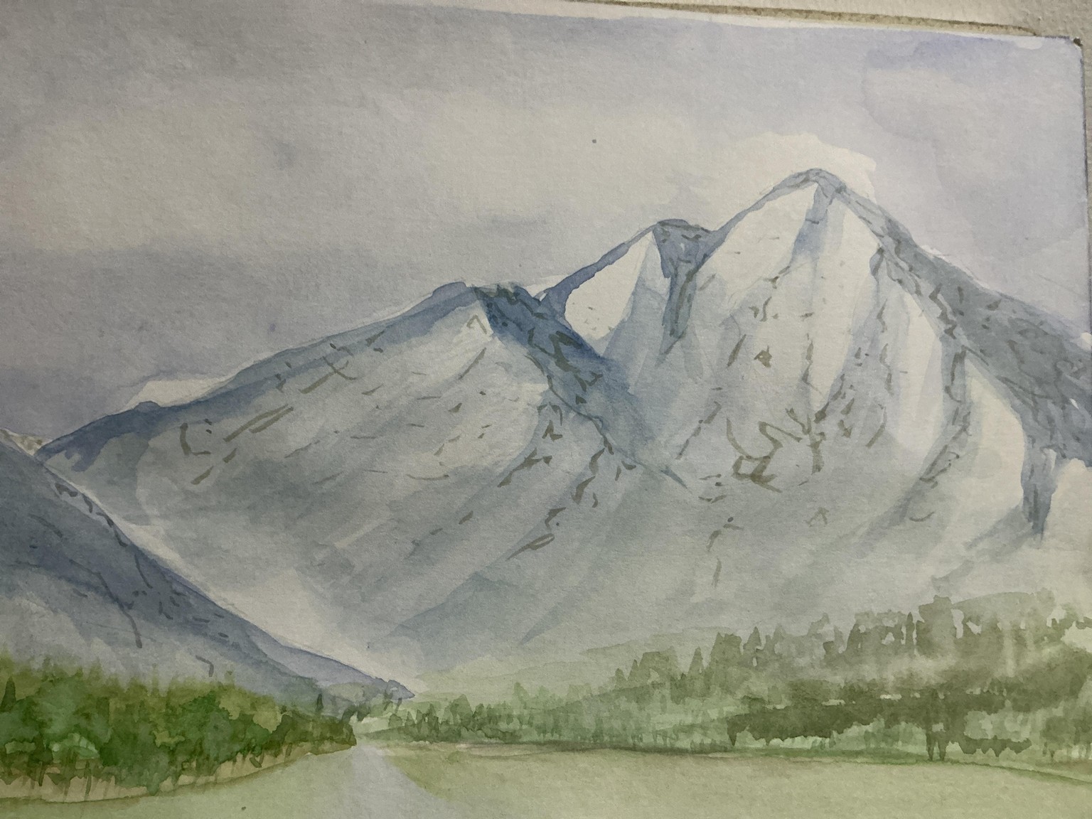 Snowy lake mountain - image 2 - student project