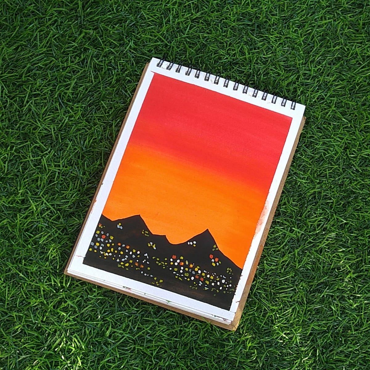 watercolor sunset - image 1 - student project