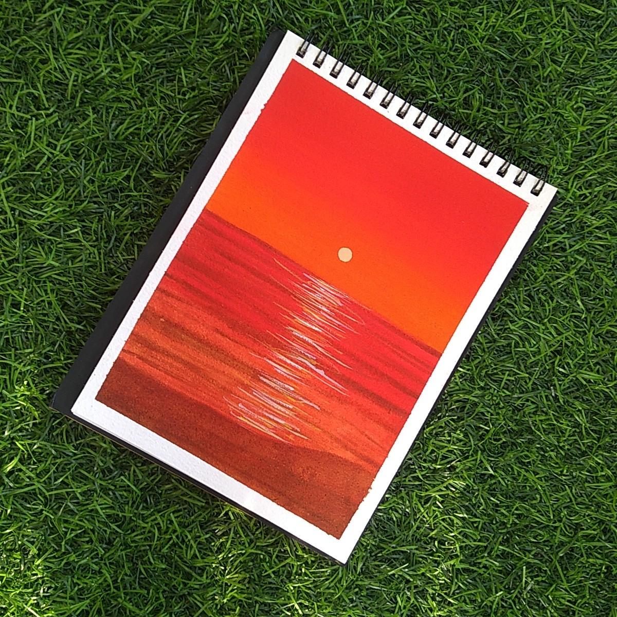 watercolor sunset - image 2 - student project