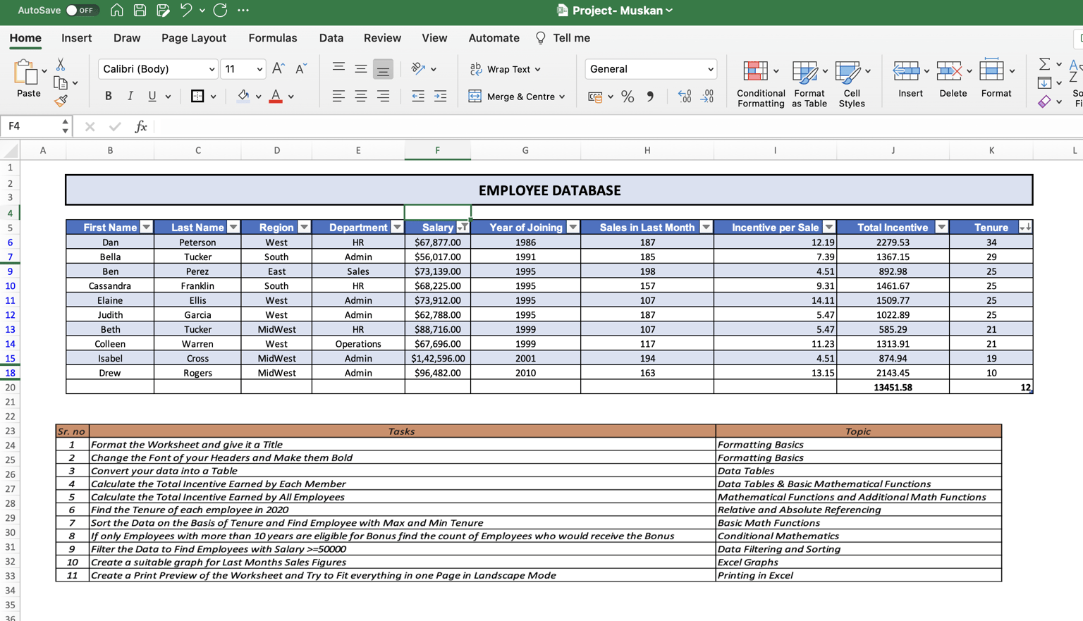 Excel Project - image 2 - student project