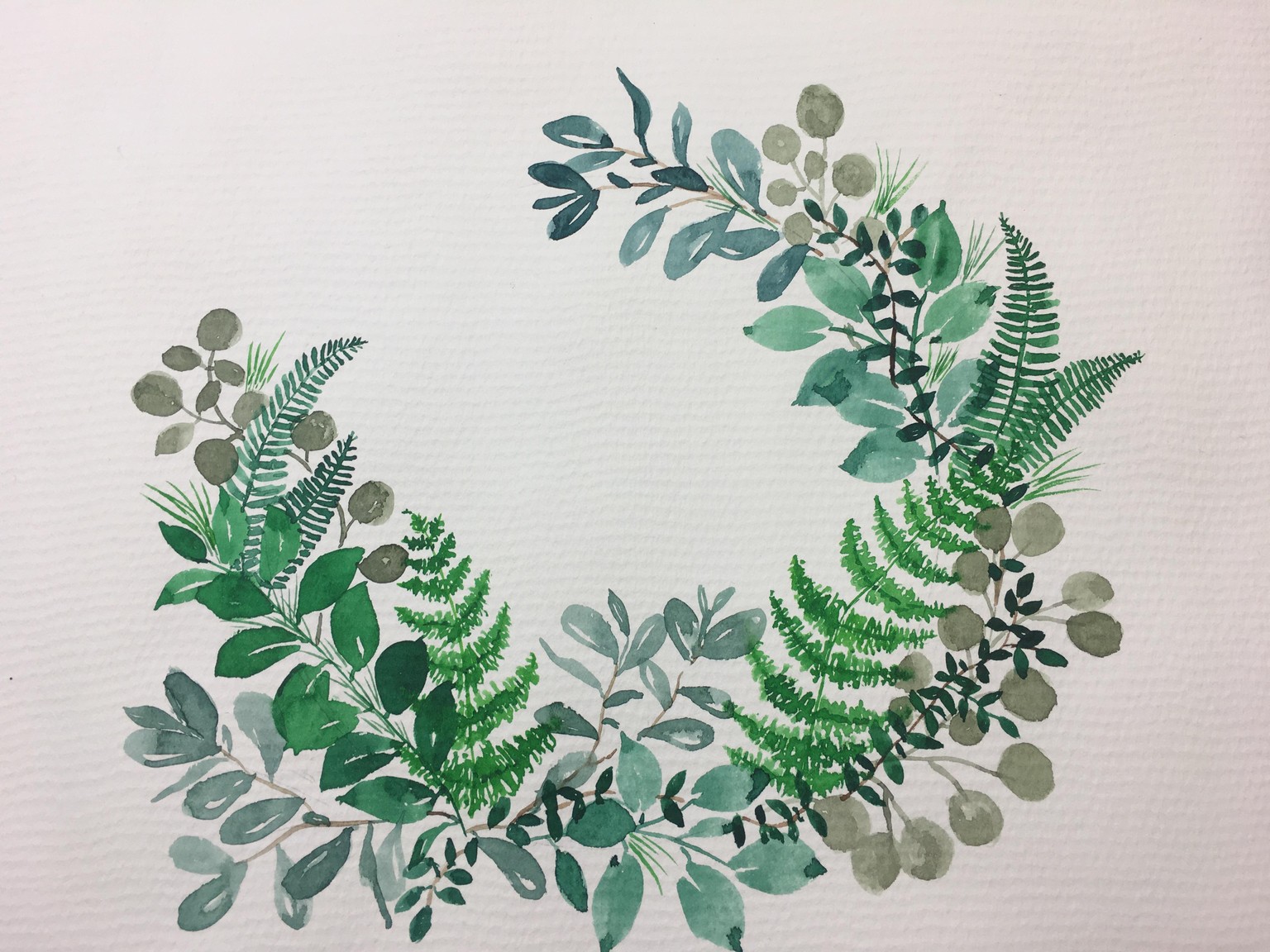 Watercolor Bouquet Leaves - image 1 - student project