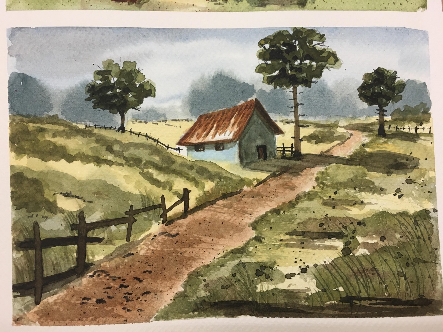 Village-Inspired Watercolor Landscapes - image 2 - student project