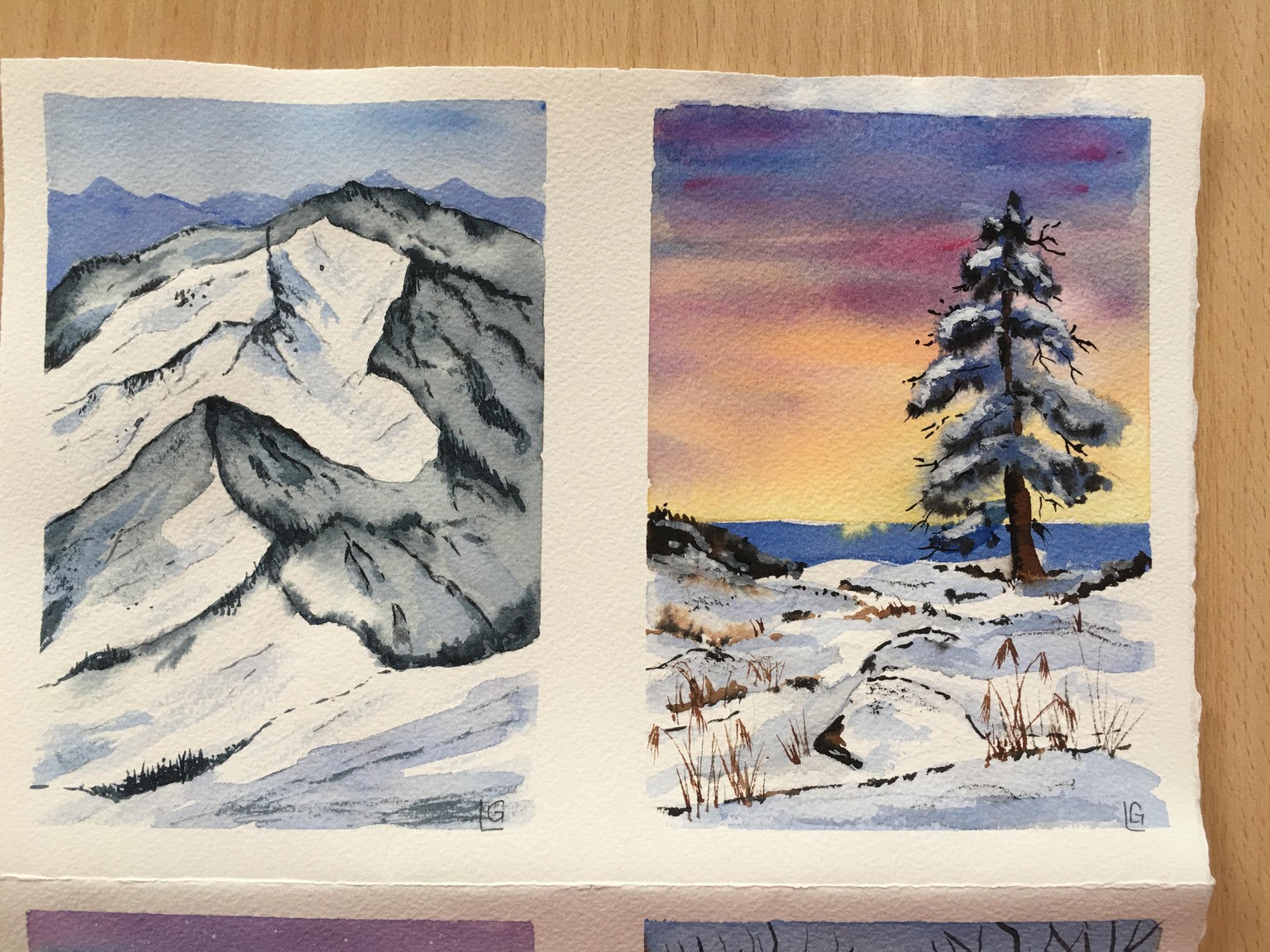 Watercolor Winter Landscape - image 2 - student project