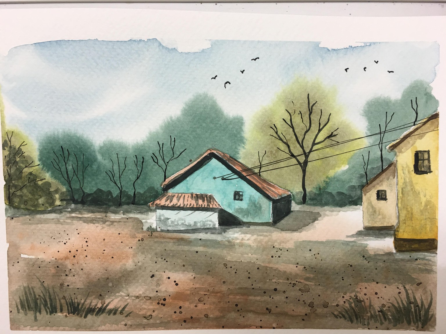 Village-Inspired Watercolor Landscapes - image 3 - student project