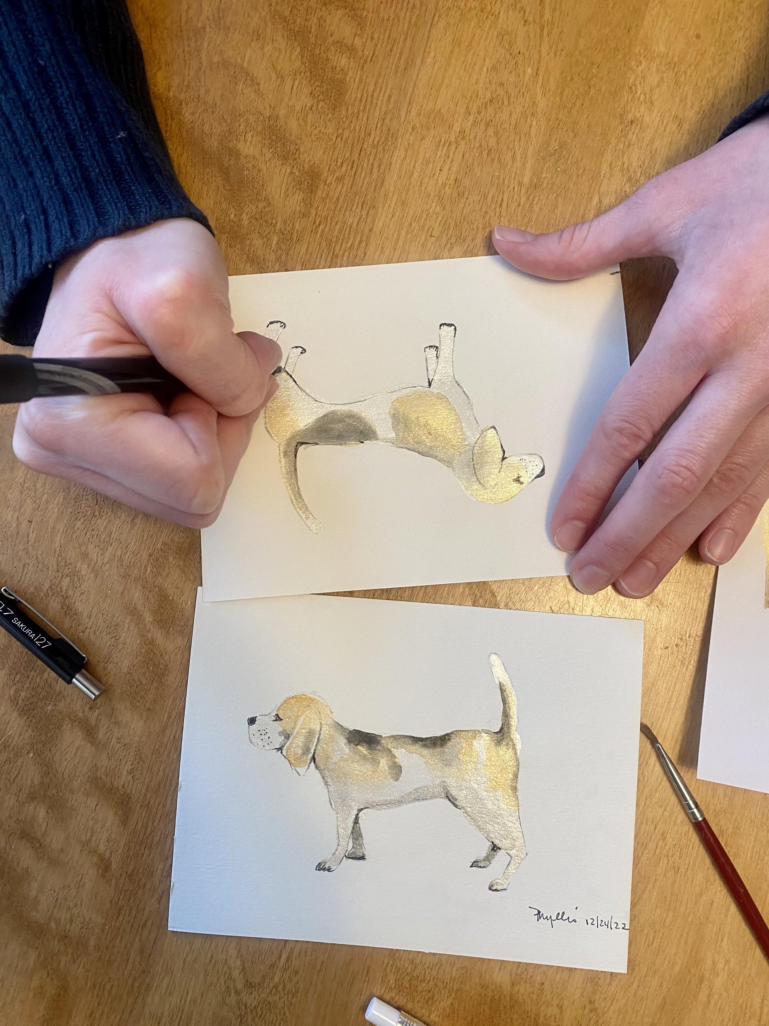 Metallic Christmas Beagle Dogs - image 1 - student project