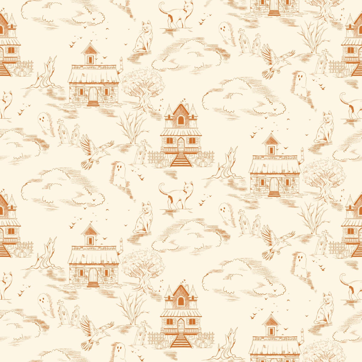 Halloween Toile Du Jouy Pattern - image 4 - student project