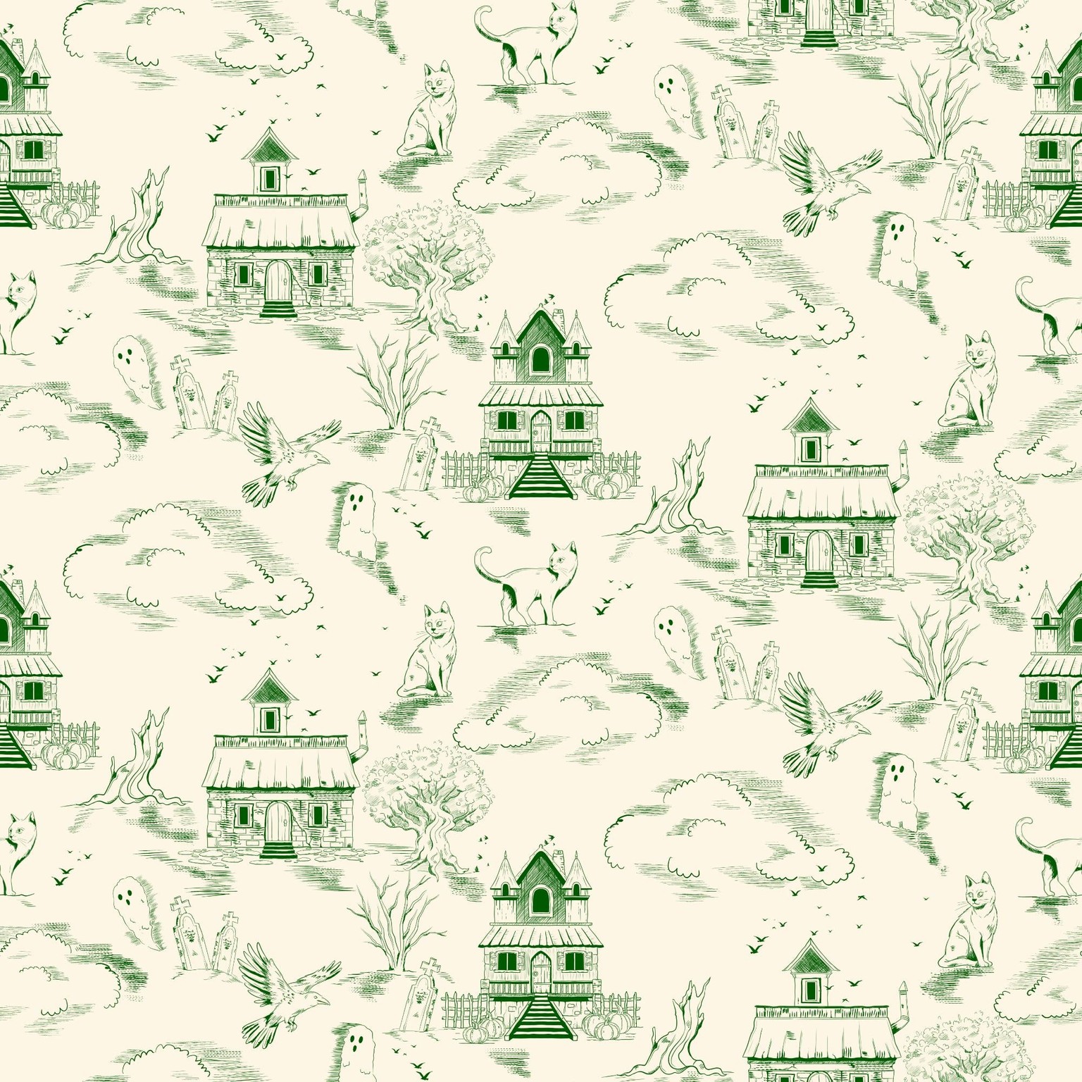 Halloween Toile Du Jouy Pattern - image 3 - student project
